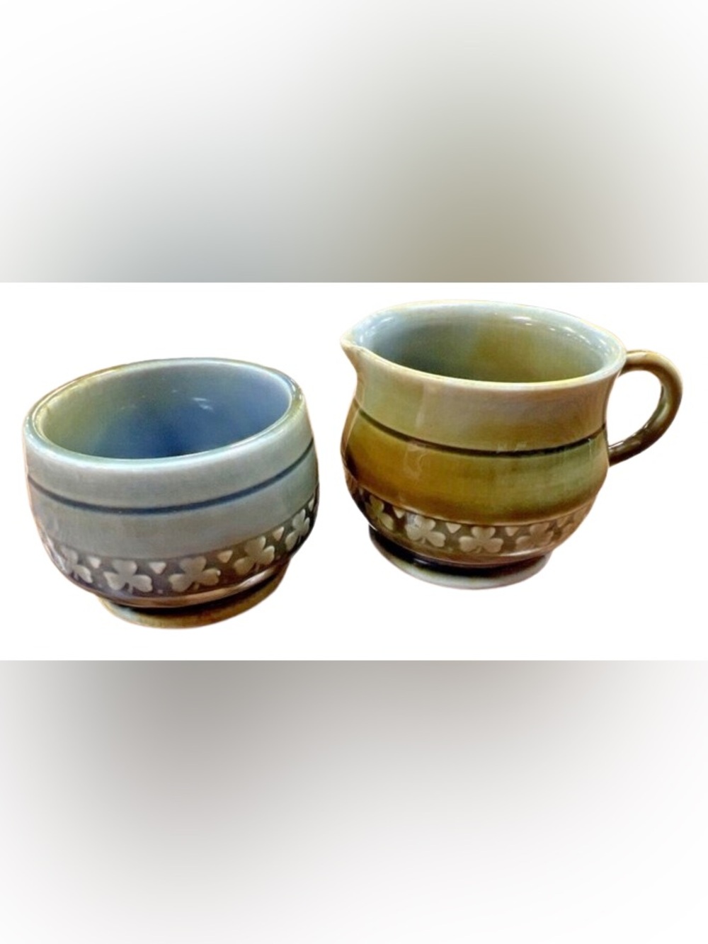 Vintage Irish Porcelain Made In Ireland small Creamer And Open Sugar